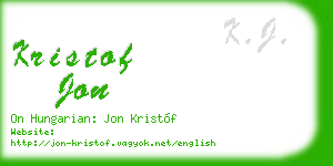 kristof jon business card